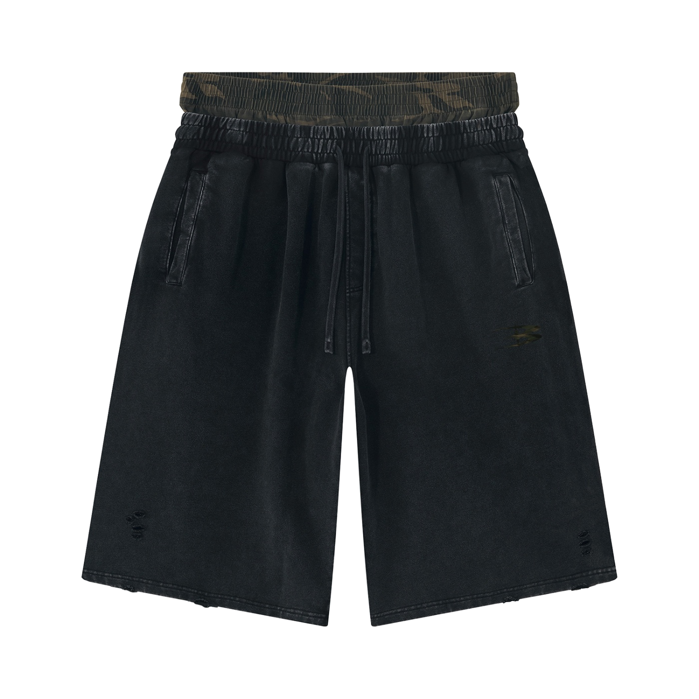 Camo Distressed Shorts — imagen 1