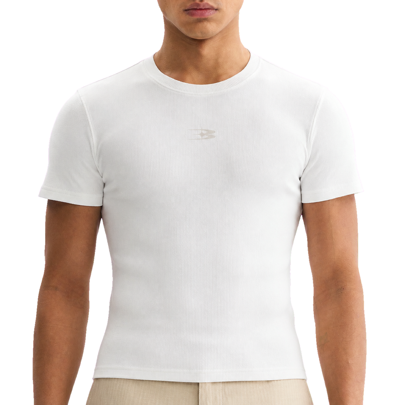 Ribbed Crop Tee — vista frontal de fit