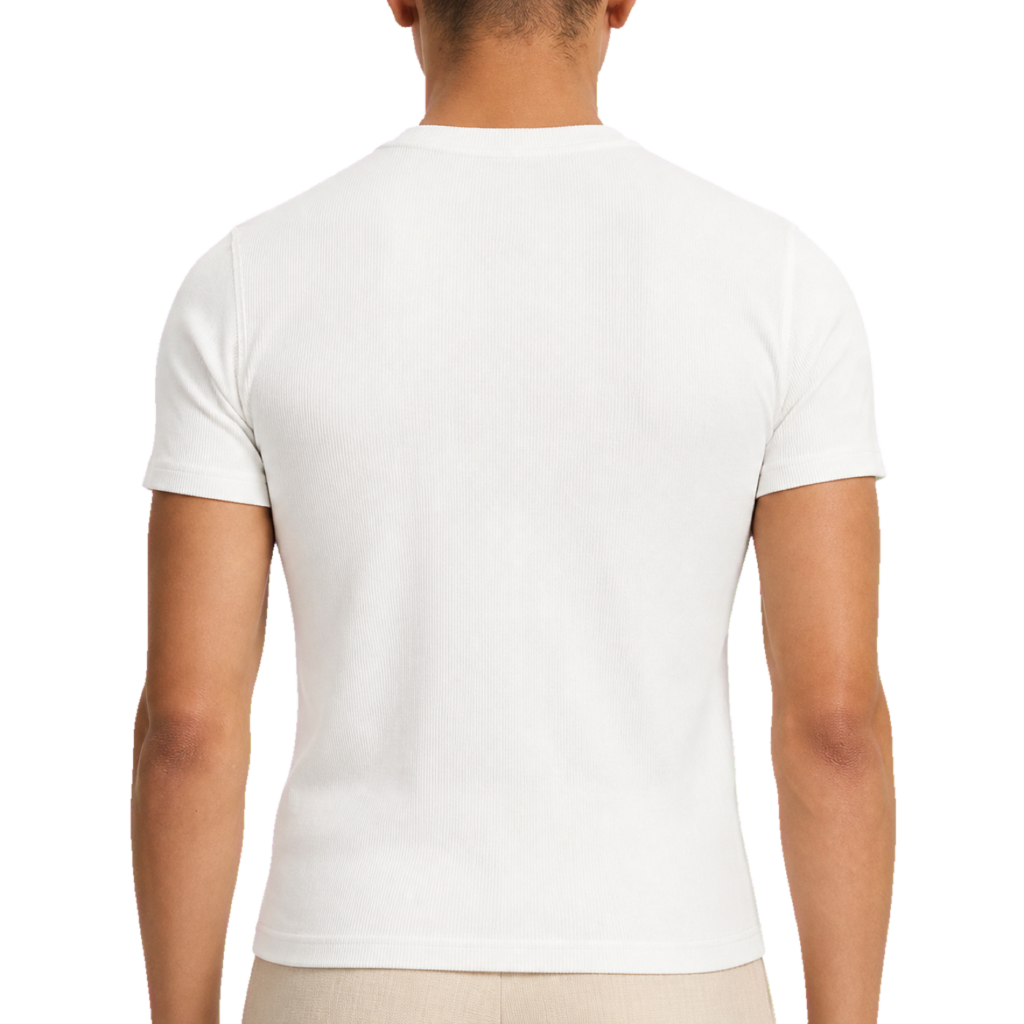 Ribbed Crop Tee — vista trasera de fit