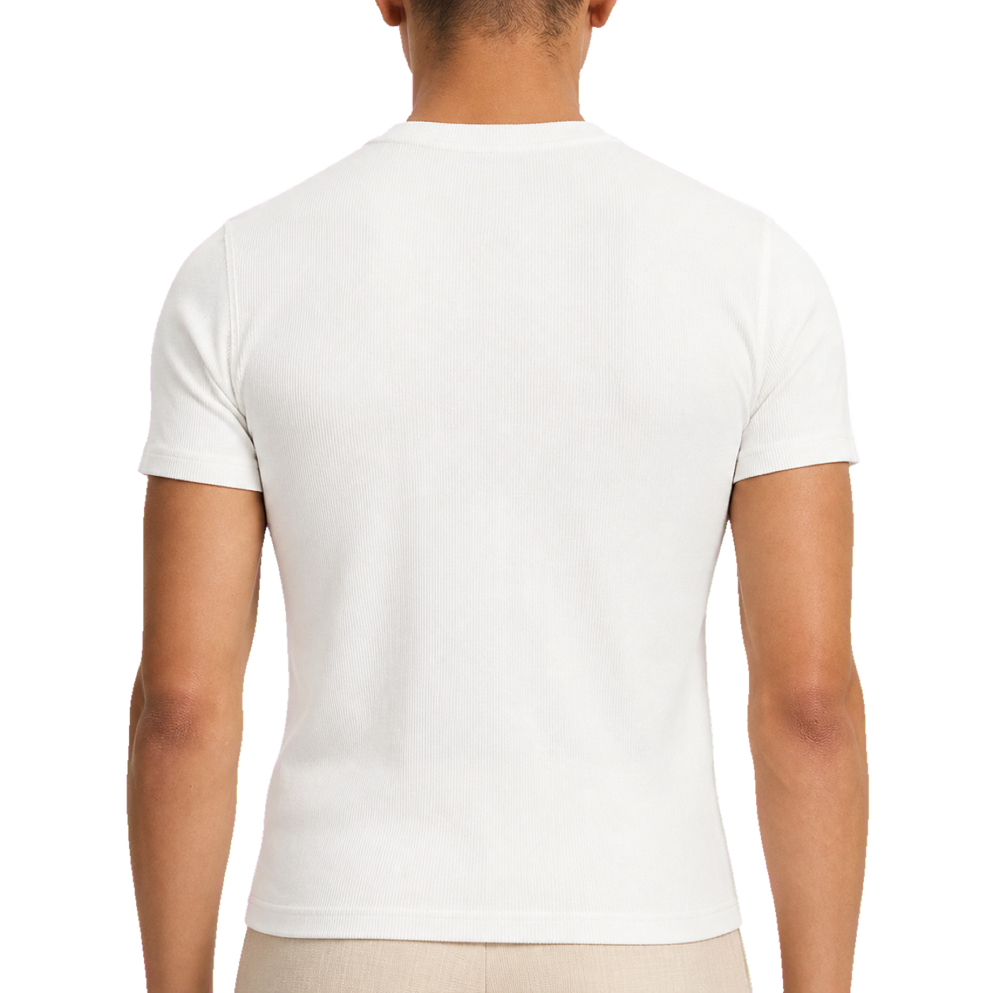 Ribbed Crop Tee — vista trasera de fit