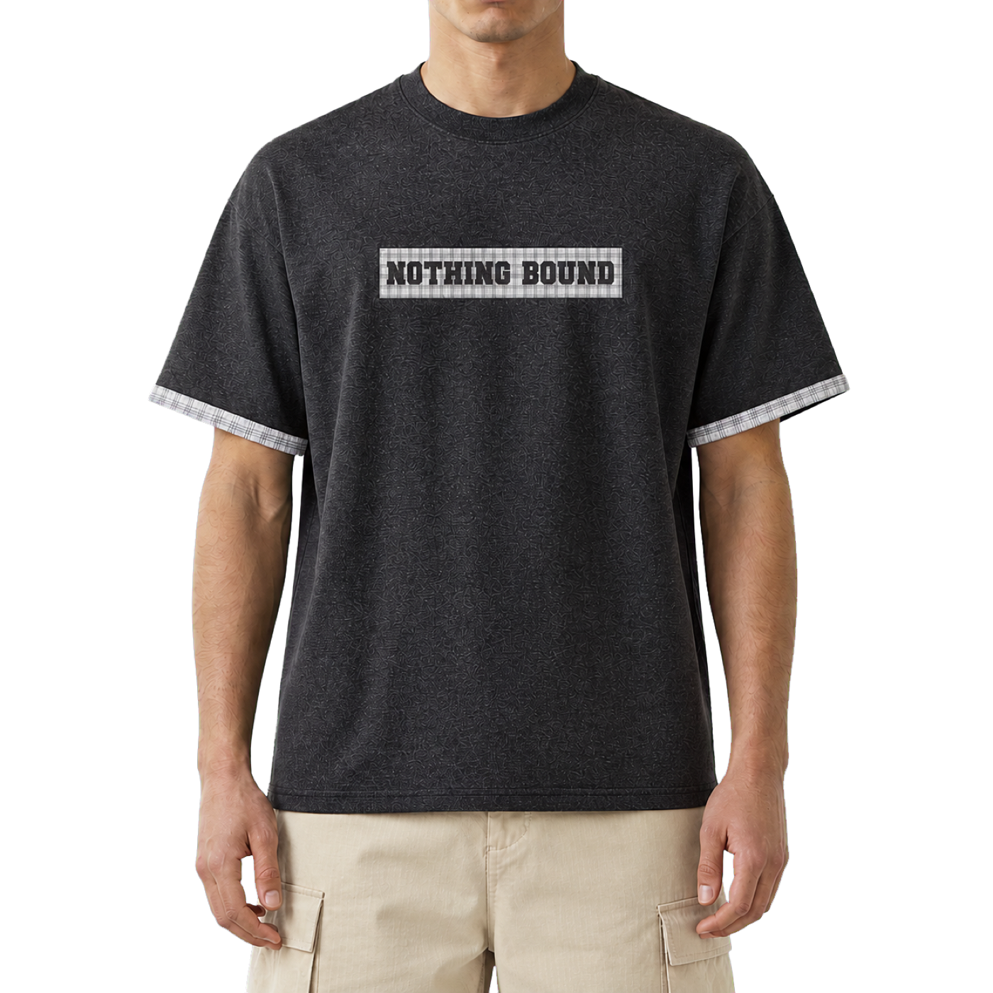 Plaid Boxy Tee — vista frontal de fit