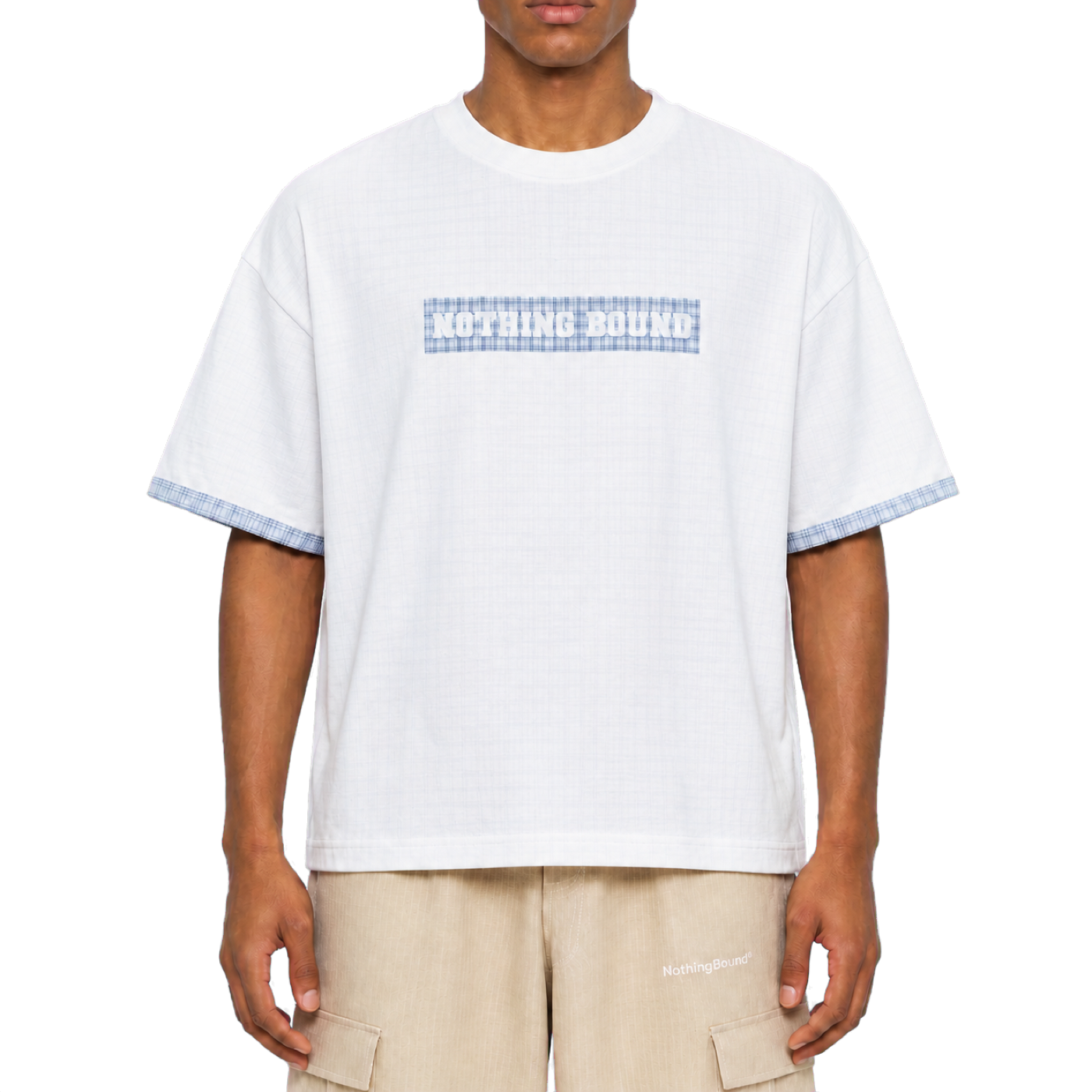 Plaid Boxy Tee — vista frontal de fit