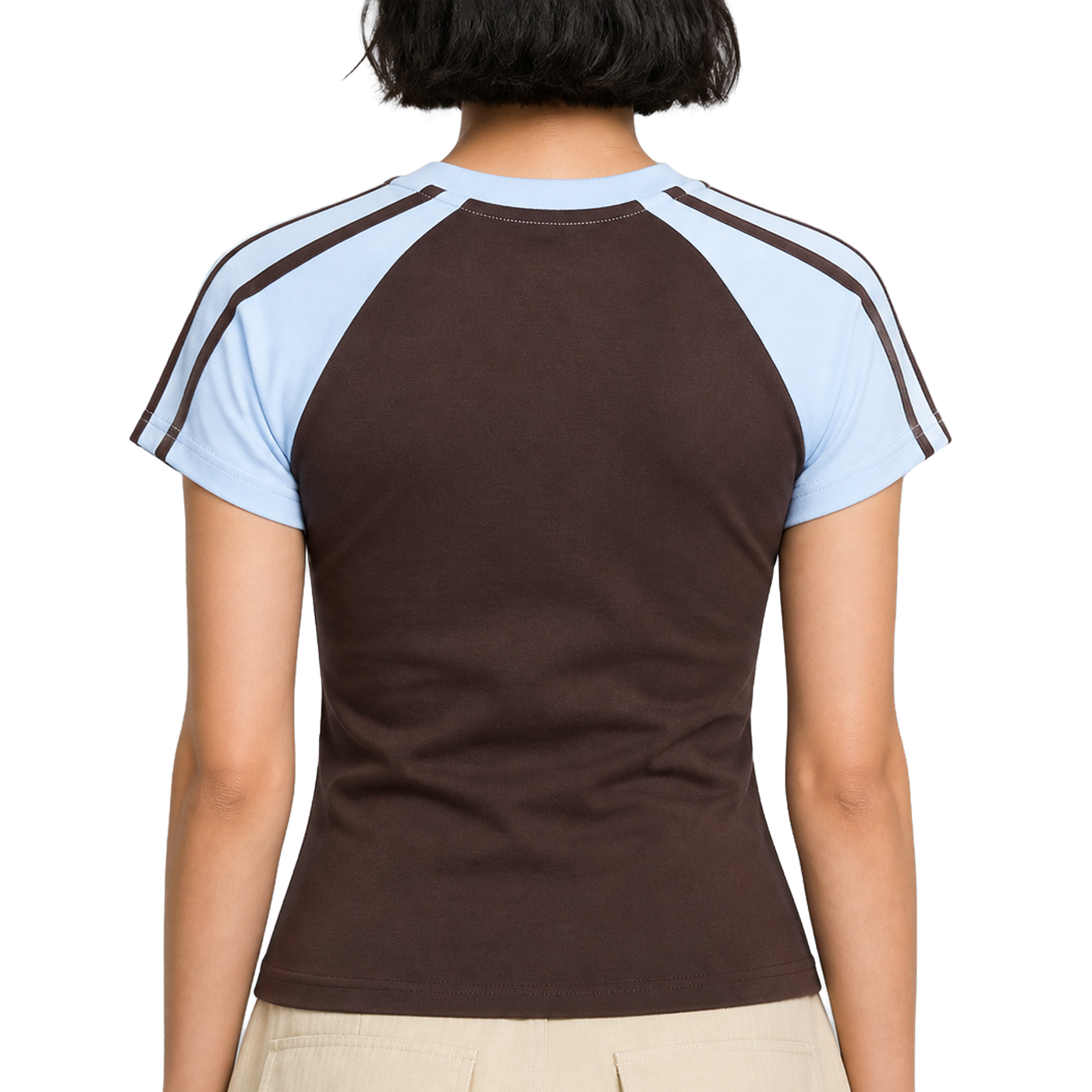 Contrast Raglan Tee — vista trasera de fit