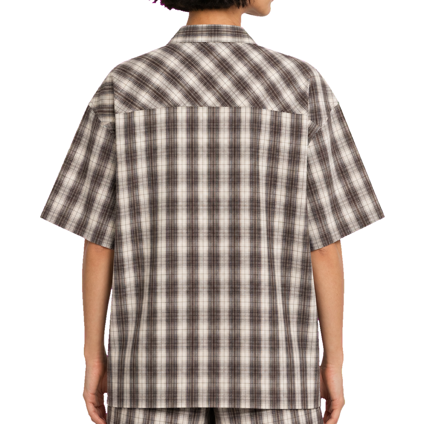 Boxy Plaid Shirt — vista trasera de fit