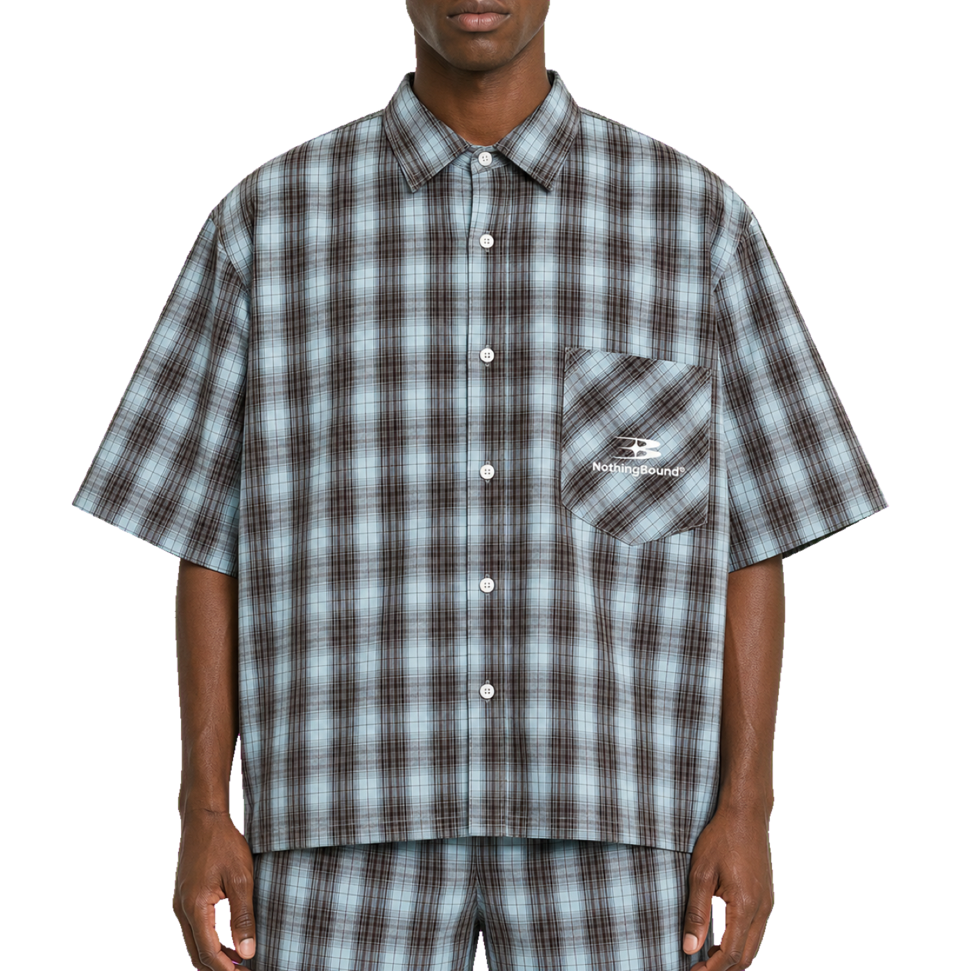 Boxy Plaid Shirt — vista frontal de fit
