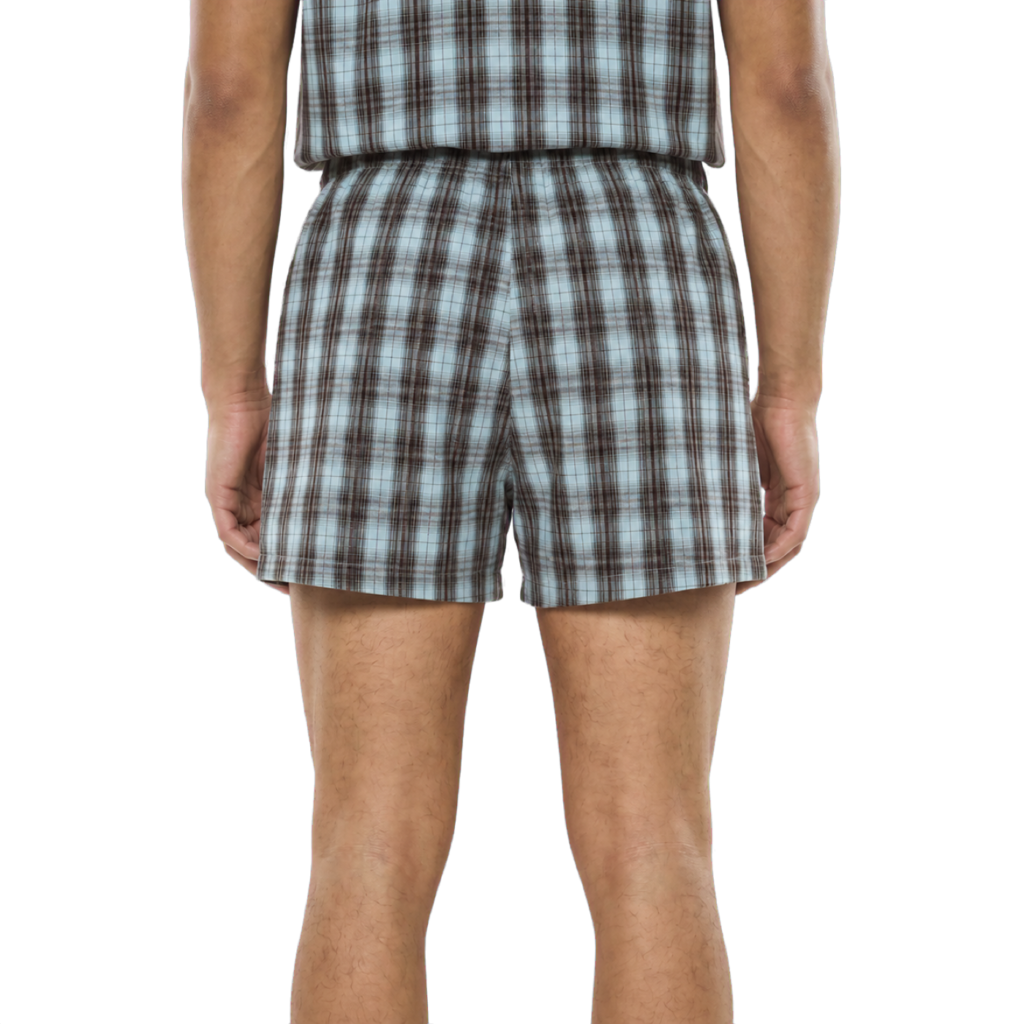 Plaid Short Shorts — vista trasera de fit