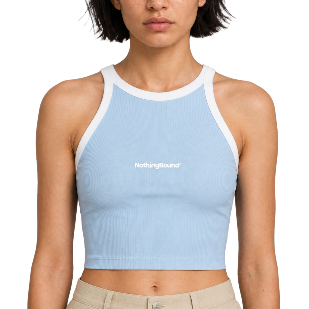 Colorblock Racer Tank — vista frontal de fit