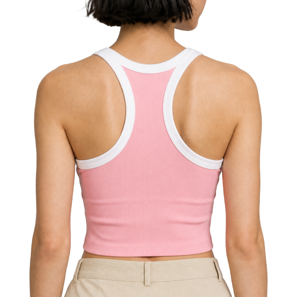 Colorblock Racer Tank — vista trasera de fit