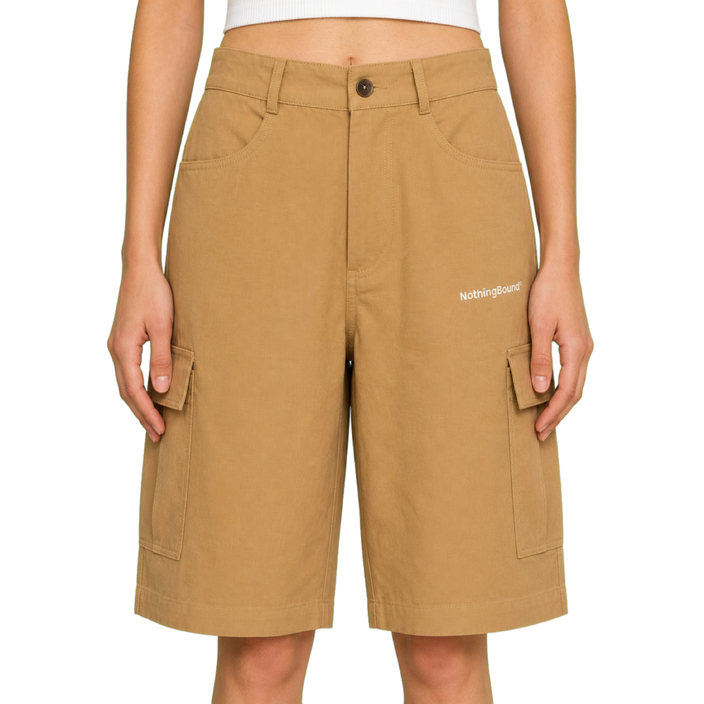 Woven Cargo Shorts — vista frontal de fit