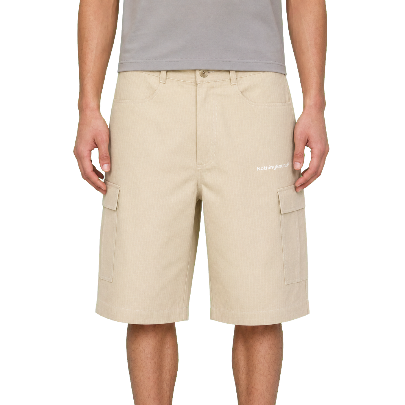 Woven Cargo Shorts — vista frontal de fit