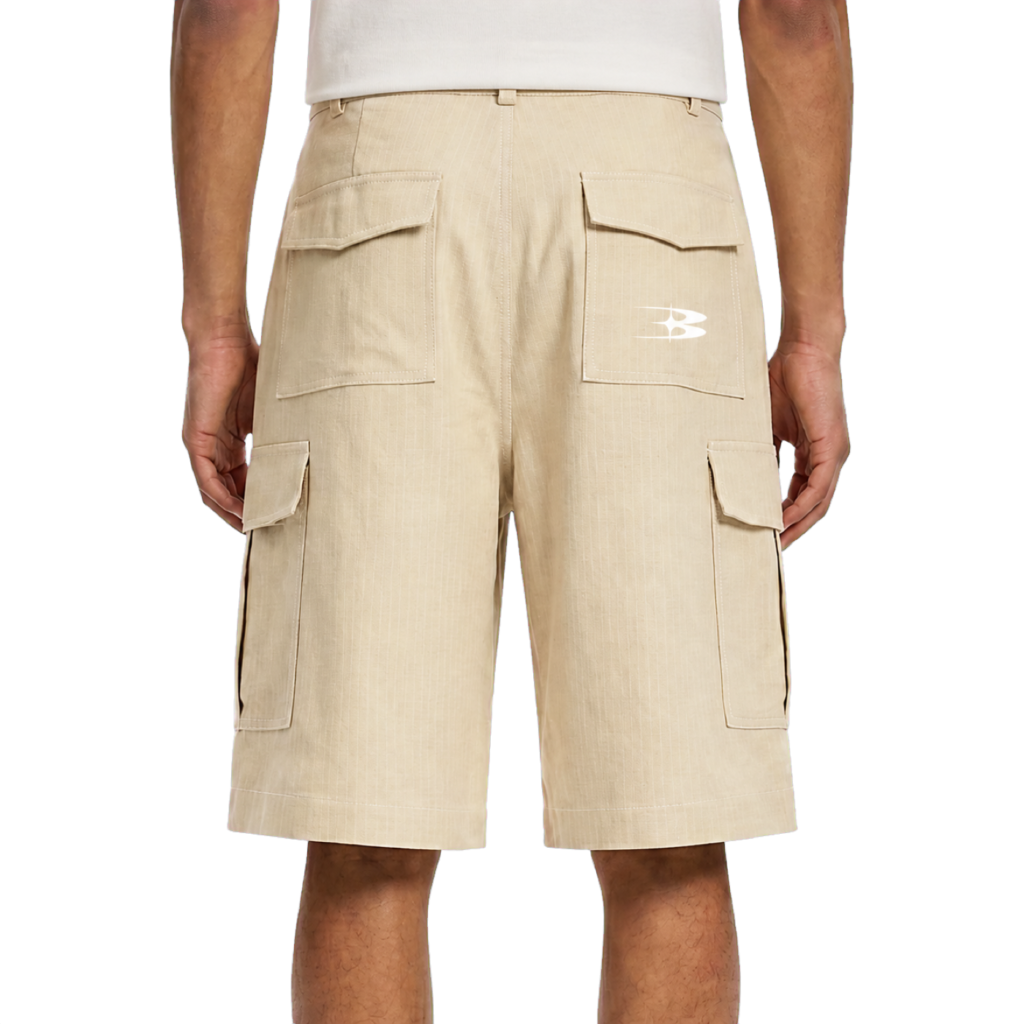 Woven Cargo Shorts — vista trasera de fit