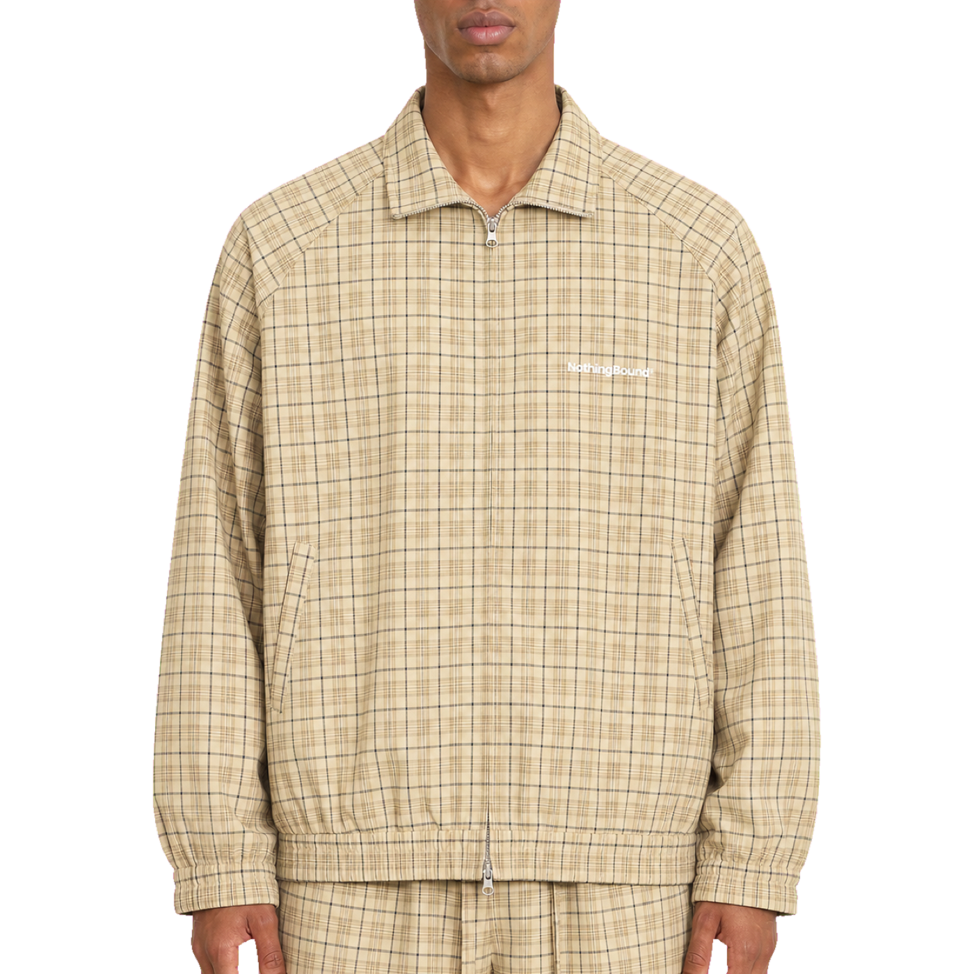 Plaid Track Jacket — vista frontal de fit