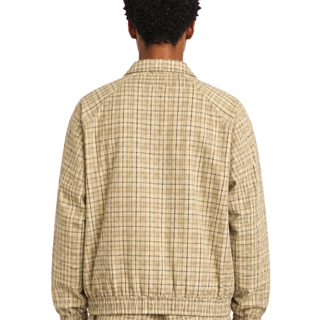 Plaid Track Jacket — vista trasera de fit