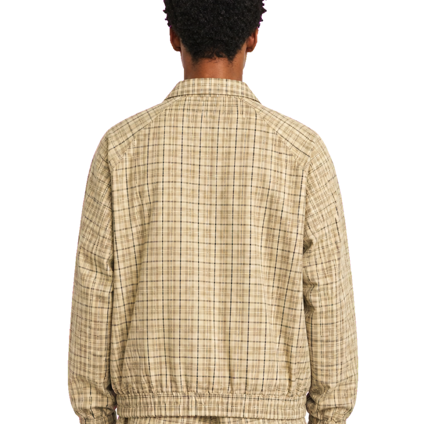 Plaid Track Jacket — vista trasera de fit