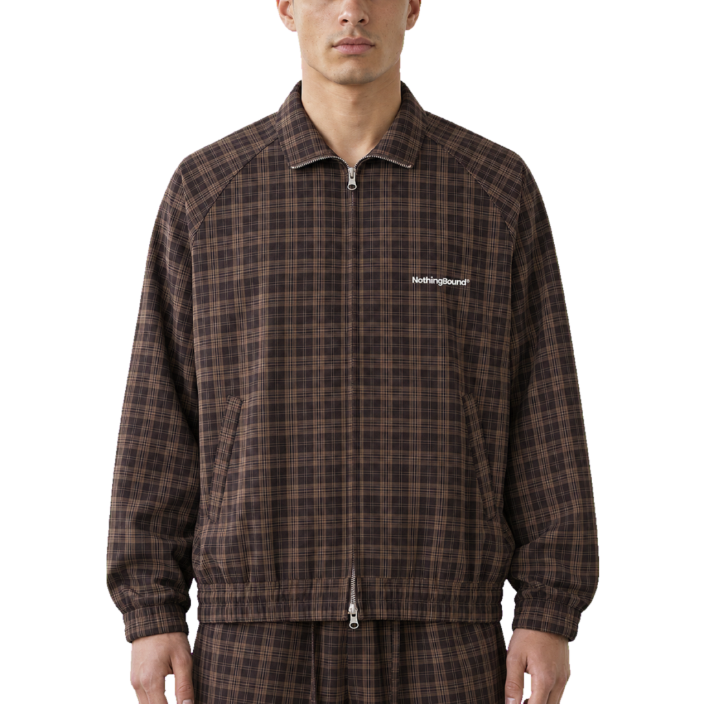 Plaid Track Jacket — vista frontal de fit