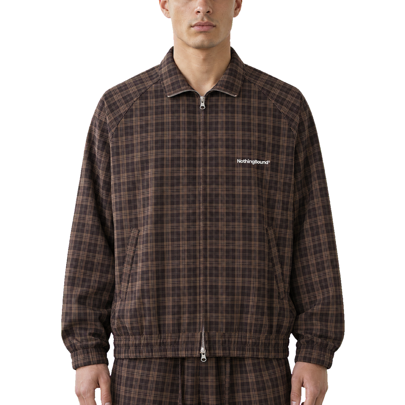 Plaid Track Jacket — vista frontal de fit