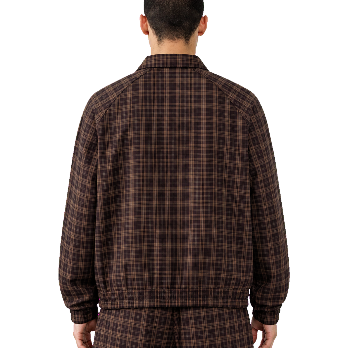 Plaid Track Jacket — vista trasera de fit