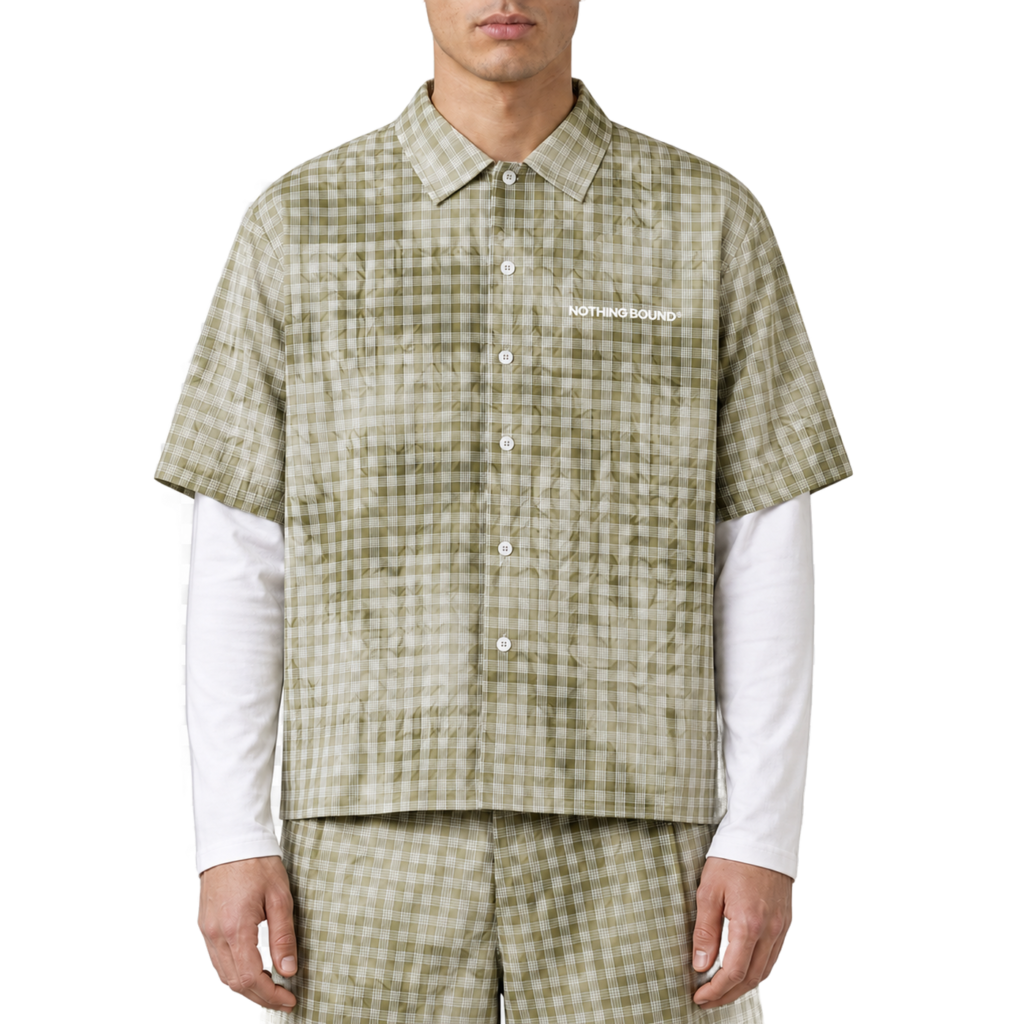 Washed Double-Sleeve Shirt — vista frontal de fit