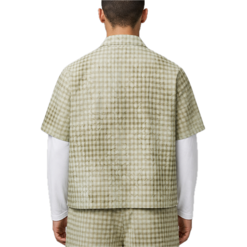 Washed Double-Sleeve Shirt — vista trasera de fit