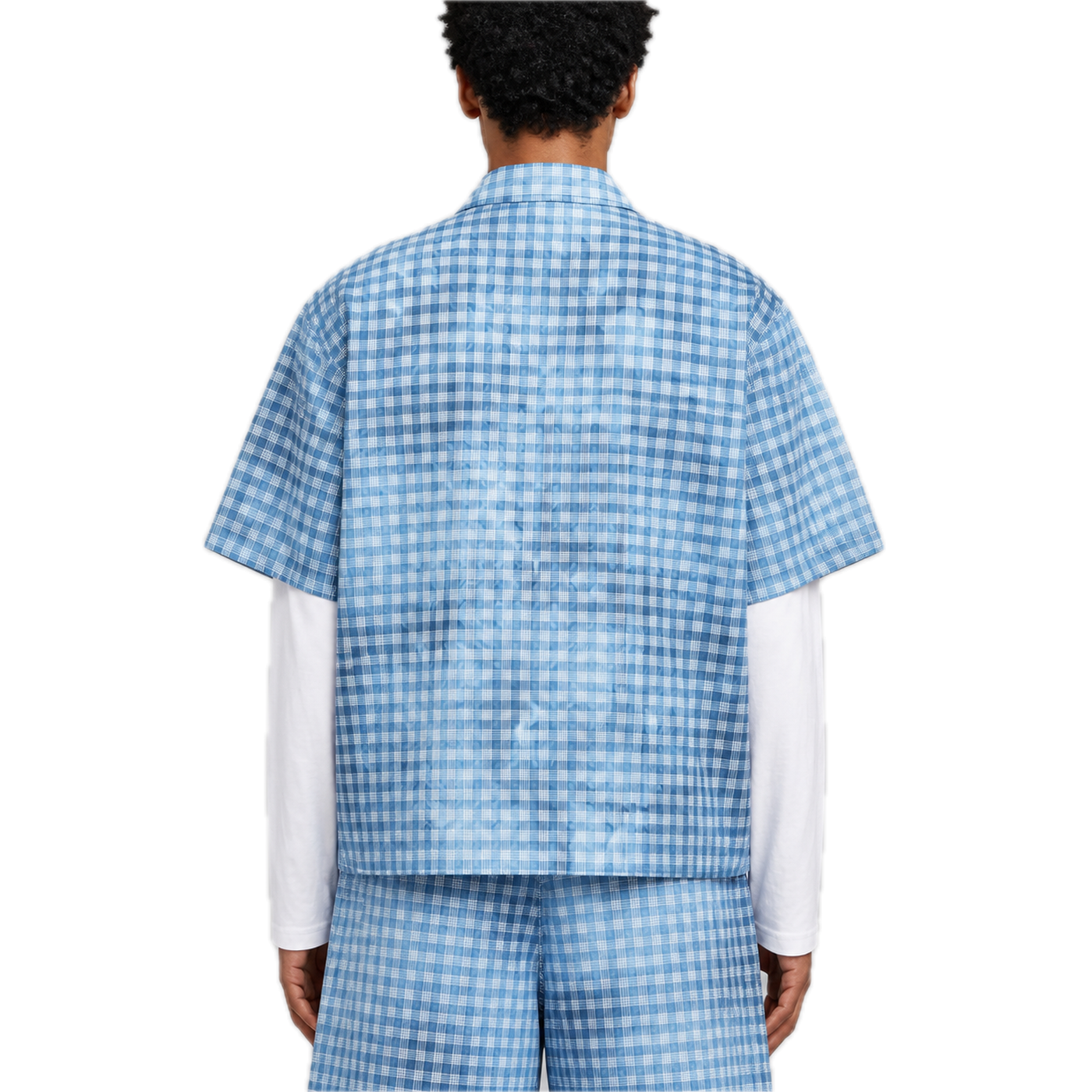 Washed Double-Sleeve Shirt — vista trasera de fit
