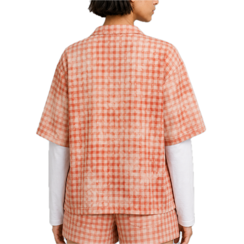 Washed Double-Sleeve Shirt — vista trasera de fit